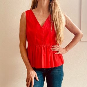 J. Crew NWT red crop blouse Sz 4